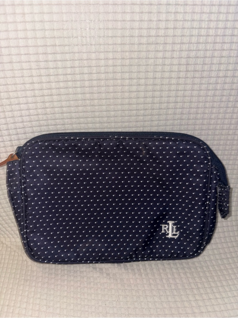 Ralph Lauren Navy with White Dot Cosmetic Case